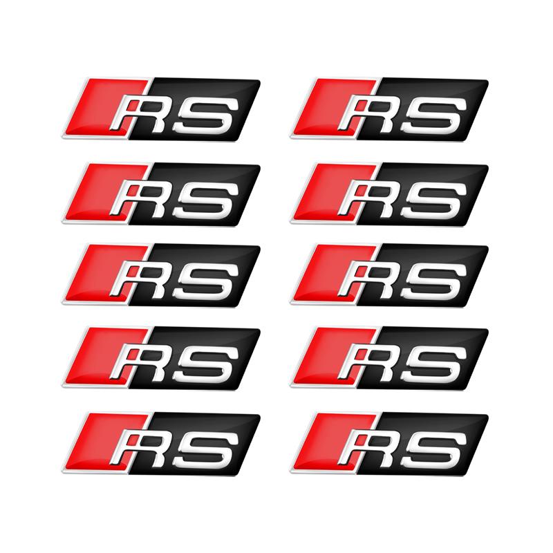2026 2/5/10Pcs Car RS Sline Badge Steering Wheel Sticker Accessories for S1 Sline C7 A1 Q2 Q3 A4 B7 B8 B9 A3 8P 8V 8L A5 A6 C6 C5 2x