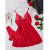 Suspender Suit Summer Ultra-thin Nightgown Lace Thong Sets Women's Sexy Pyjamas Lingerie Hot Night Dress Comfortable Sleepwear