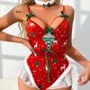 Velvet Lingerie Christmas Role Play Costume Set