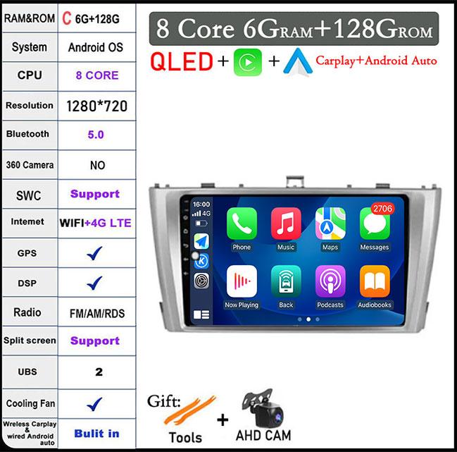Android 14 For Toyota Avensis T27 2009 -2015 Carplay Auto Car Radio GPS Navigation Multimedia Player DSP Stereo 4G