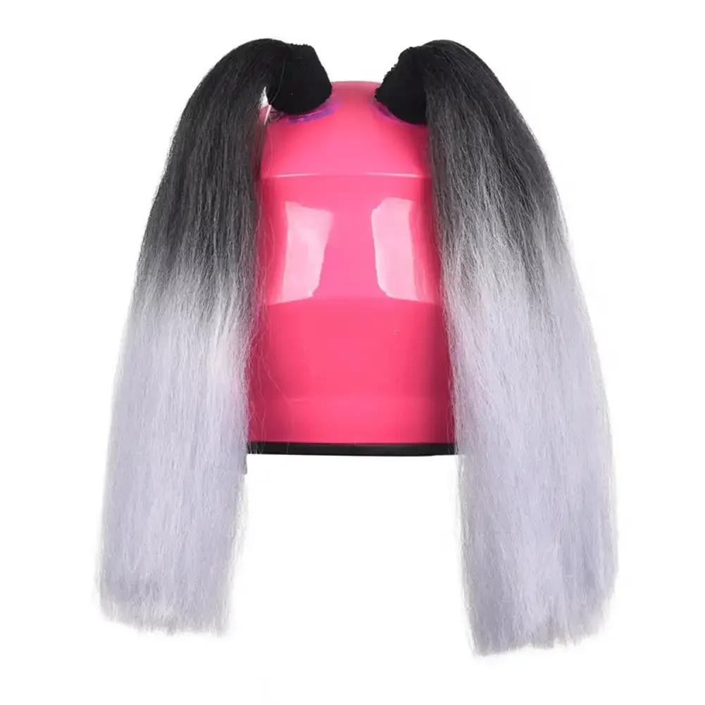 2Pcs Motorcycle Helmet Braids Wig Multicolor Loose Wig Ponytail Braid Motorbike Helmet Pigtails Decoration For Women Children