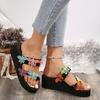 Fashion 2024Summer Women Rhinestone Butterfly Flip Flops Female Slippers Wedges Platform Slippers Non Slip Shoes Sandals Shoes for Women