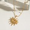 Aanslagbestendig Bohemien Sieradenset Verguld Spiraal Zon Hanger Ketting Oorbellen voor Moederdag Cadeau