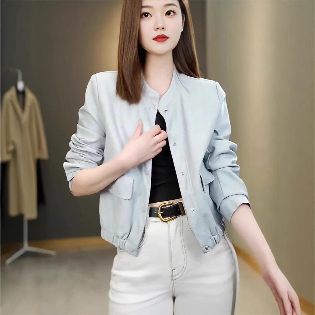 

Women s 2025 Spring Fashion Short PU Leather Jacket – Versatile Petite Style M
