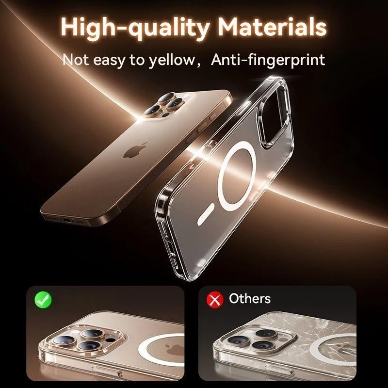 New Magnetic Case For iPhone 17 Pro Max 17 Air For Magsafe Wireless Charging Case For iPhone 16 15 14 13 Pro Max Clear Cover