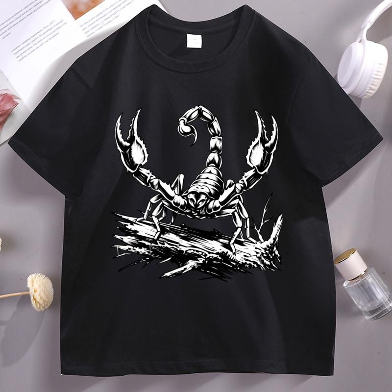 

Vintage Gothic Scorpion T Shirt Male Clothing Cotton Short Sleeve Streetwear O Neck High Quality T-shirt Y2k Clothes Unisex S разноцветный