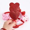 Plastic Valentine's Day Hair Hoop Sequins Shining Heart Hairband Red Heart Headband  Women