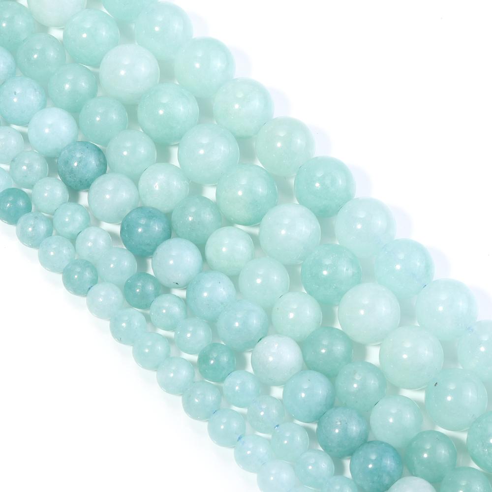 Natural Burma Jade Stone Beads 6 8 10mm Green Round Loose Gemstone Beads for Jewelry Making DIY Necklace Bracelets Accessories