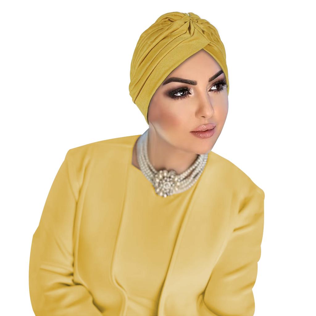 Indian Hat Twist Knot Turban Women Muslim Inner Hijab Beanies Bonnet Hair Loss Headscarf Bandanas Chemo Cap Solid Color Headwrap