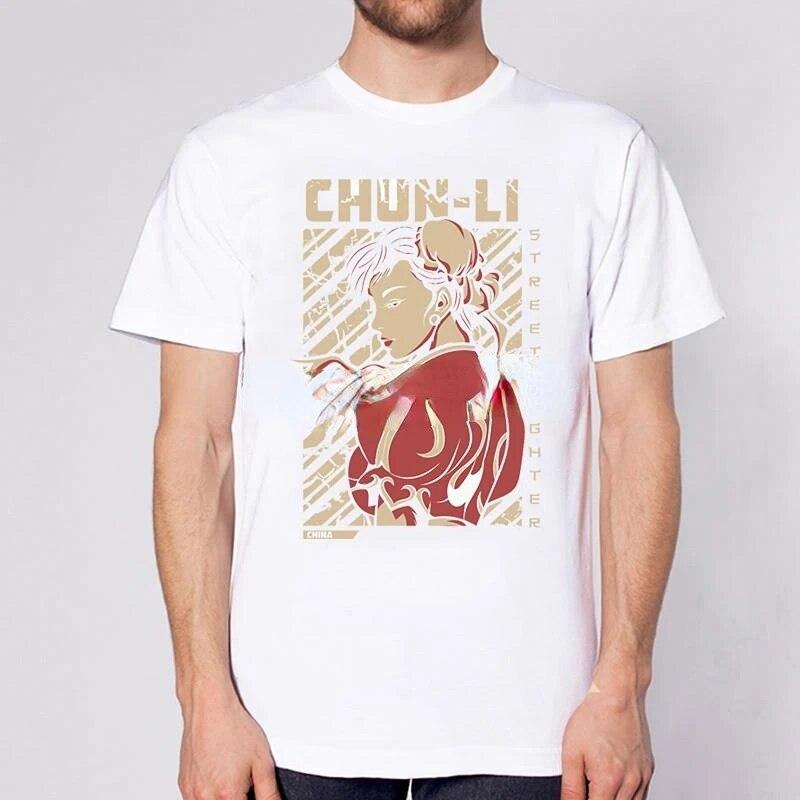 Street Fighter Chun Li Print T-Shirt Fashion Street Style Unisex Women Funny Tshirt Short Sleeve Summer Tops Harajuku Streetwear