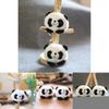Charming Plush Panda Head Keychain Fluffy And Soft Bag Decoration Toy