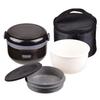 Insulated Lunch Box, 420ml Capacity (Approx. 2 Rice Bowls), with Bag, Black, Hokadon (HB-262)