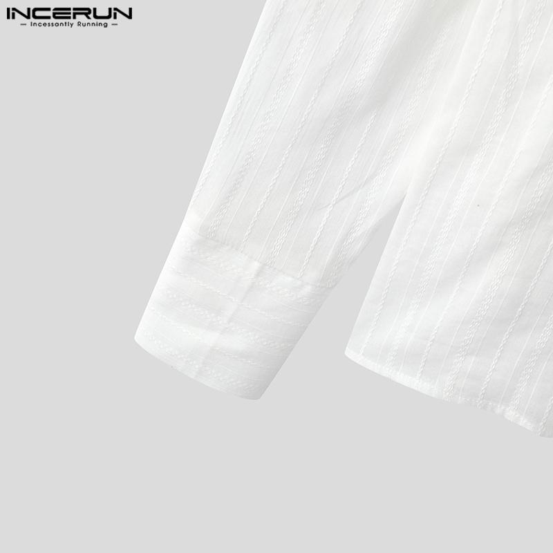 INCERUN Herren V-Ausschnitt Langarm Überkreuzt Vorne Unregelmäßige Oberteile Bandage Transparent T-Shirts