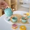 Wooden Tea Party Set for Little Girls Toddler Tea Set Food Pretend Play Accessories Kitchen Playset Wooden Toys for Kids Gift