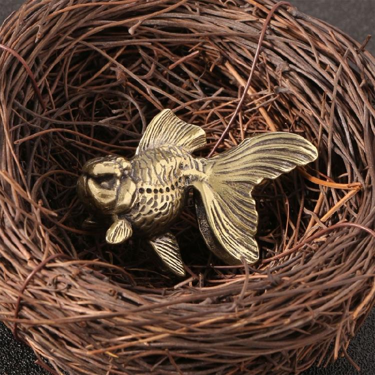 Metal Sturgeon Fish Miniature Figurine Antique Animal Sculpture Decorative Art Piece Ornament for Shelf Desk Gifting