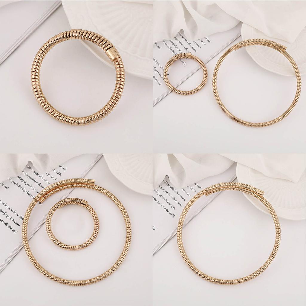 2-teiliges stapelbares mehrschichtiges Armband, stilvoller elastischer Schmuck, wasserdichte Halskette, elastische Armreifen für Modeliebhaber