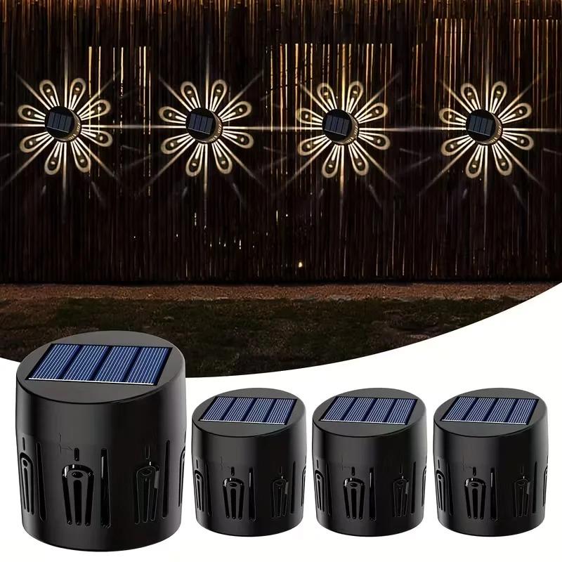 2/4PCS Solar Peacock Projection Lights Outdoor LED Wall Lamp Waterproof Solar Fence Lights for Yard Garden Lawn Christmas Decor