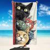 Serviette de Plage Mignonne Chats qui Regardent Croquis Rétro Impression Chat Séchage Rapide Anti-Sable Absorbante pour Plage Piscine Voyage Vacances