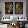African Wild Tiger Animal Oljemaleri Veggplakater og utskrifter