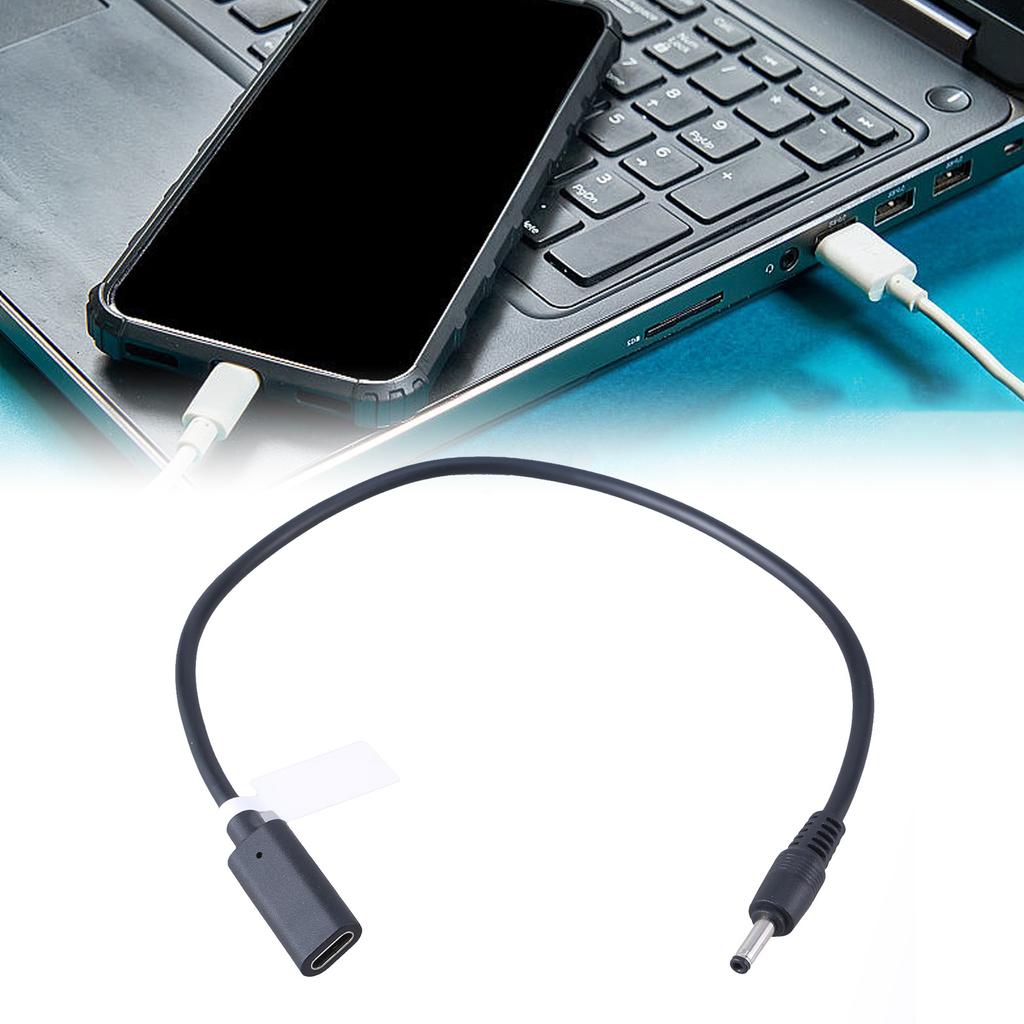 USB C To 3.5x1.35mm Power Cable Female To Male Connectors Adapter Cord for Laptops Monitors Routers Supports Up To 3A