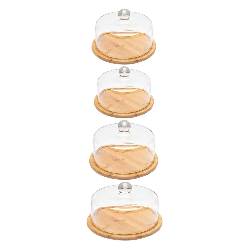 Cover Serving Tray Wooden Cake Stand with Lid Visible Cheese Board Dessert Display Food Dust