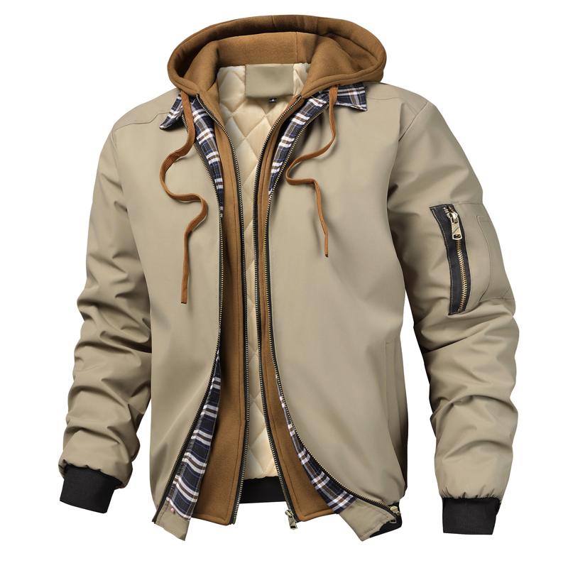 Giacca Bomber Calda da Uomo Autunno Inverno Giacca a Vento Spessa da Esterno Cappotti con Cappuccio da Escursionismo Uomo Parka Sportivi Termici Giacca