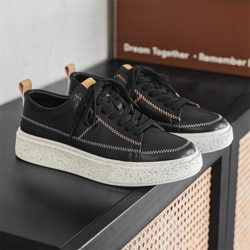 

2025 new board shoes spring and autumn men s design sense niche leisure sports trend versatile platform white shoes board shoes 39