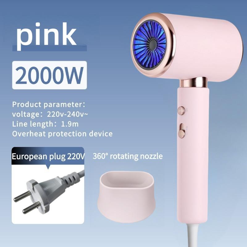 2000W 5th Gear Professional Hair Dryer Negative Lonic Blow Dryer Hot Cold Wind Air Brush Hairdryer Strong PowerDryer Salon Tool
