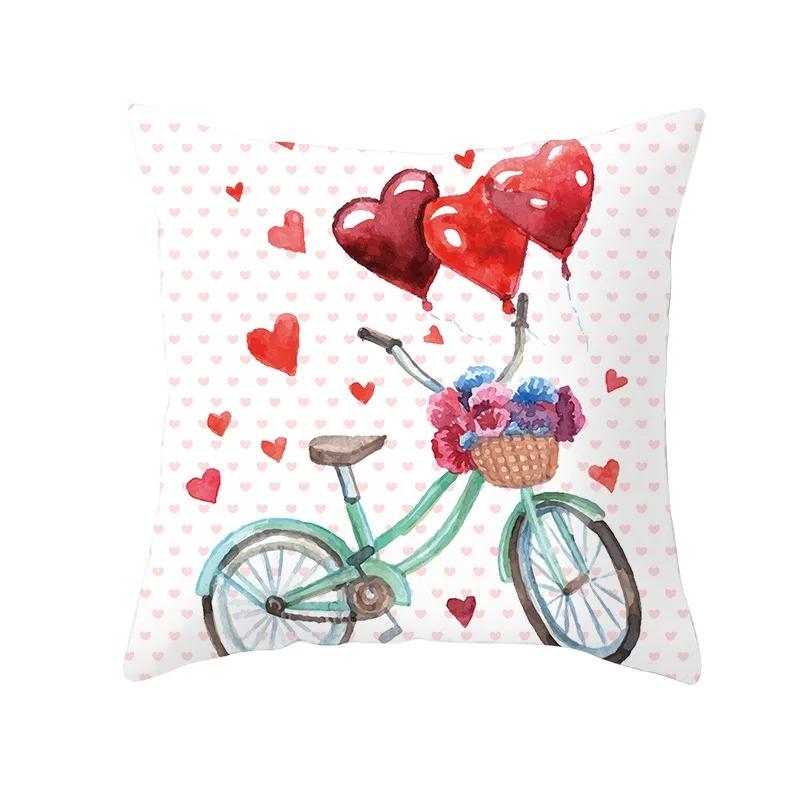 Bicycle Pattern Decorative Pillowcase Living Room Office Decoration Home Pillowcase