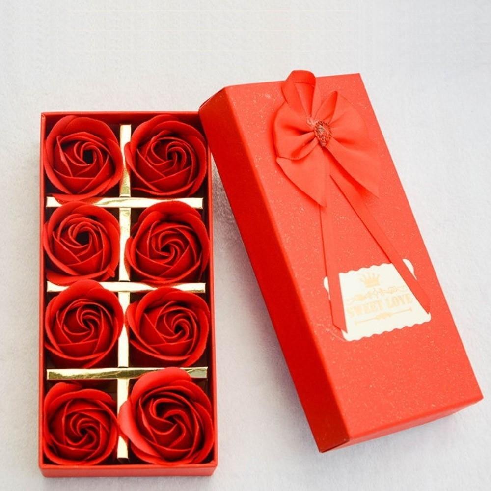 8pcs Creative Mix Color Scented Soap Rose Floral Scented Simulation Rose Rose Flower Petal DIY Rose Bouquet Wedding Decoration