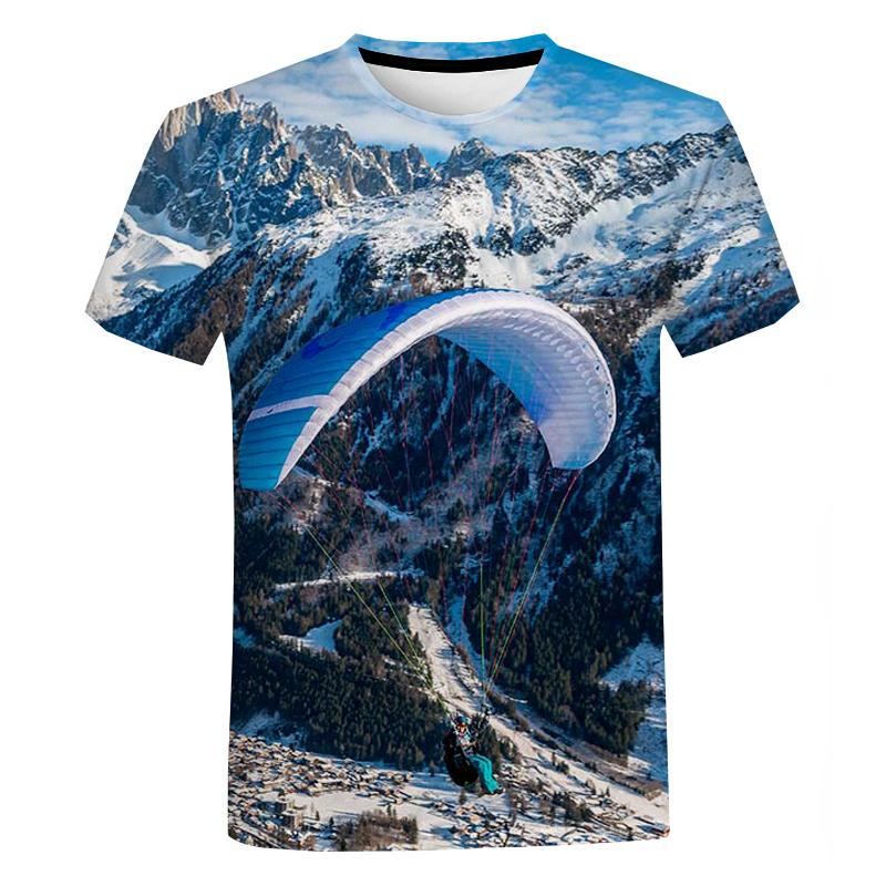 Extreme Sport Paragliding 3D Drucken Anime T Shirt Sommer Mode Stil Männer Kleidung T-Shirts Harajuku Oansatz Übergroßen Tees Tops
