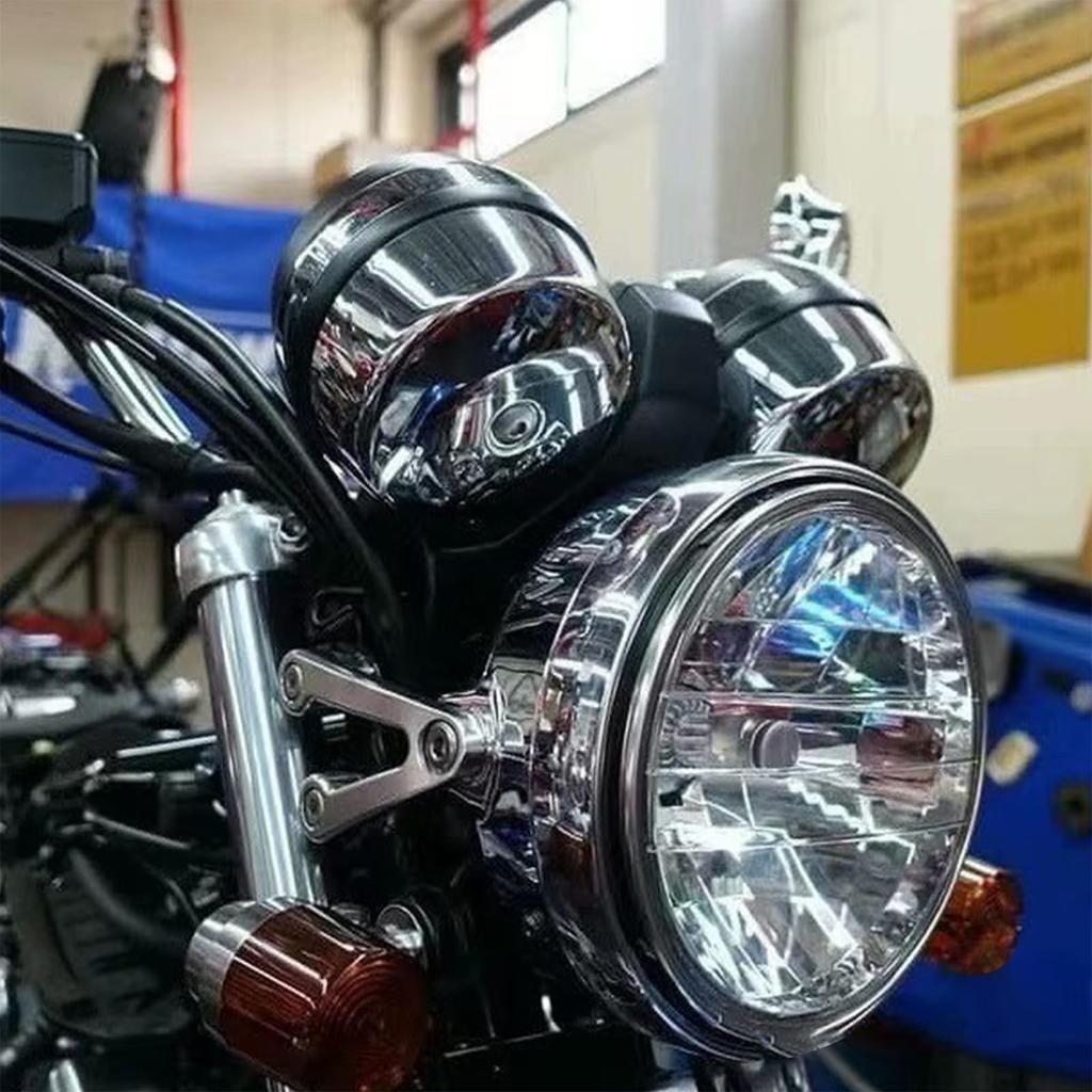 Headlight Bracket Kit Compatible with Honda CB1100EX Aluminum Headlight Mount Bracket CB1300SF, CB400SF, CB1100, - (Black) [Used]