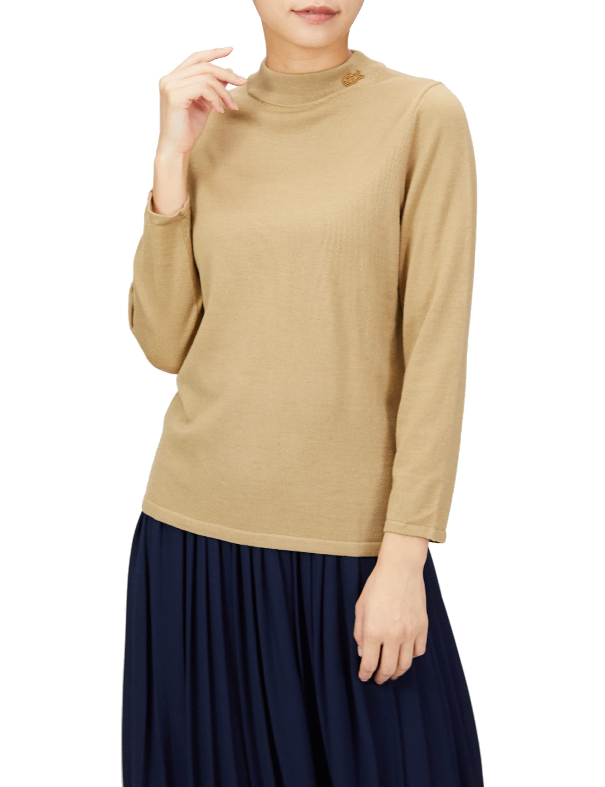 

Washable Wool Mock Neck Knit Sweater [Lacoste] [Official]