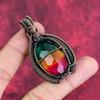 Faceted multi tourmaline pendant copper wire wrapped jewelry real gemstone pendant handmade pendant gift for her copper wire wrapped pendant