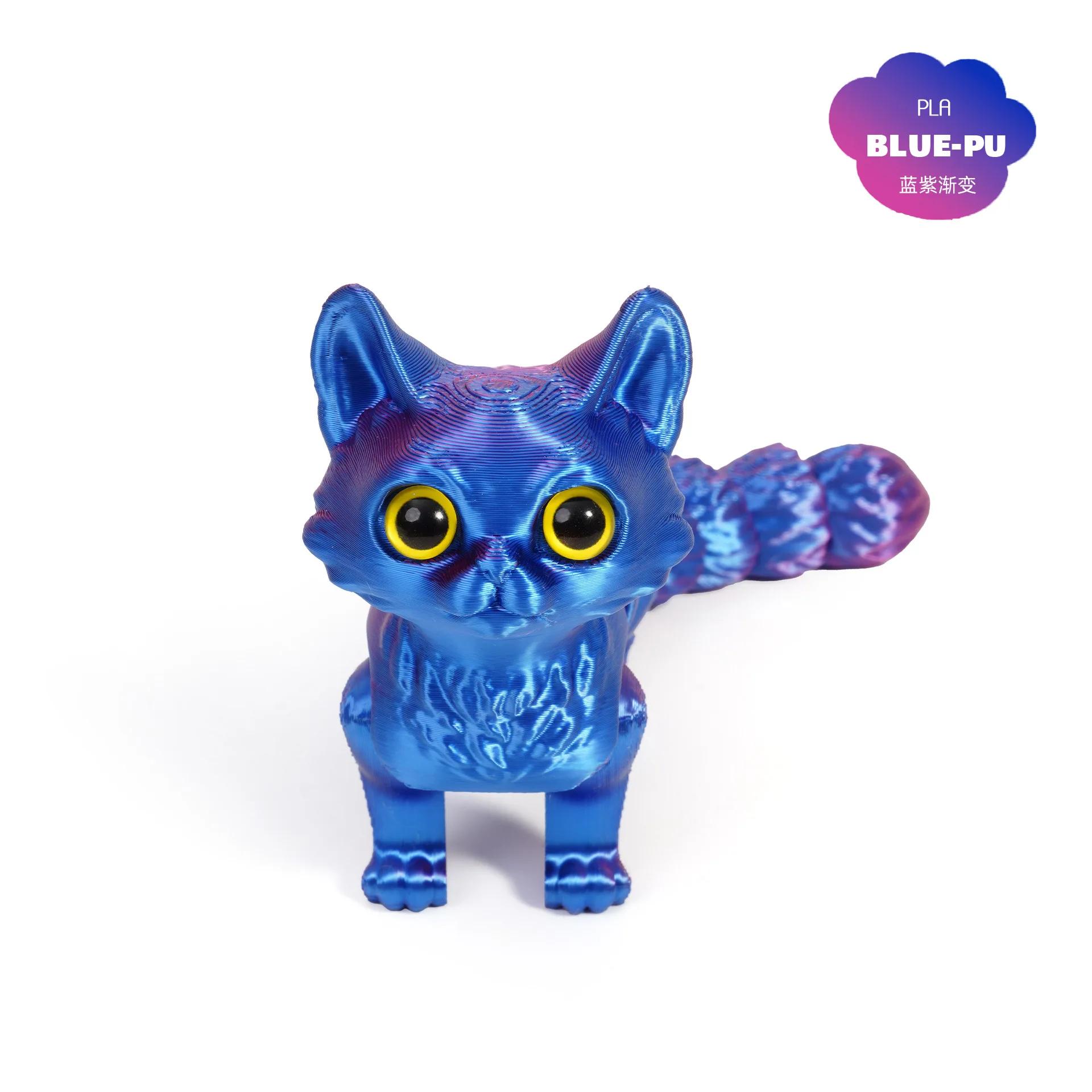 

3D Printed Realistic Mini Animals Toy Articulated Joints Cat Figurine Multi-Jointed Movable Home Decor Desktop Craft Ornament