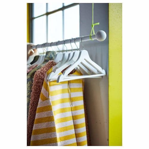 Set of 8 White Wooden Hangers