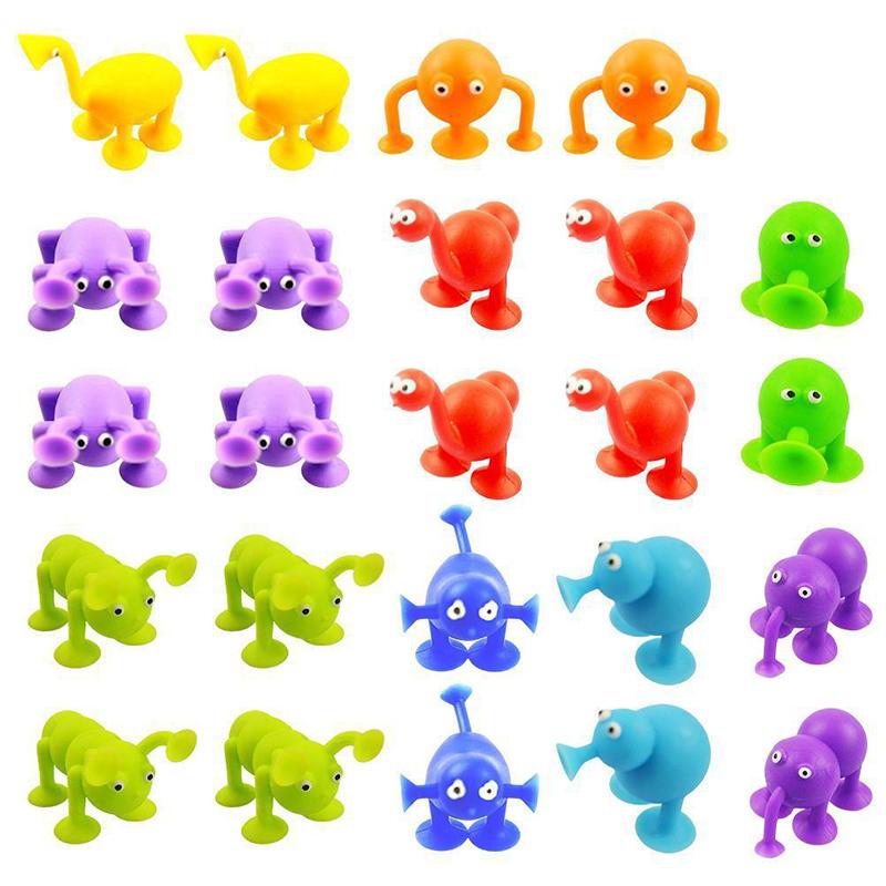 Soft Silicone Sucker Popular Dart Toy DIY Animal/Human Silicone Sucker Model Assembly Decompression Dart Throwing Games For Kids