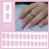 24 Stück Press-On-Nägel Rosa Weiß Vollabdeckung Falsche Nägel Mittel-Lang Quadratisch Künstliche Nägel für Damen und Mädchen