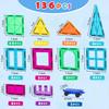 Gemmicc 136PCS Magnetic Tiles Building Blocks for Kids STEM Approved Educational Toys Magnetic Puzzle Building Blocks for Boys Girls Comes with 2 Cars