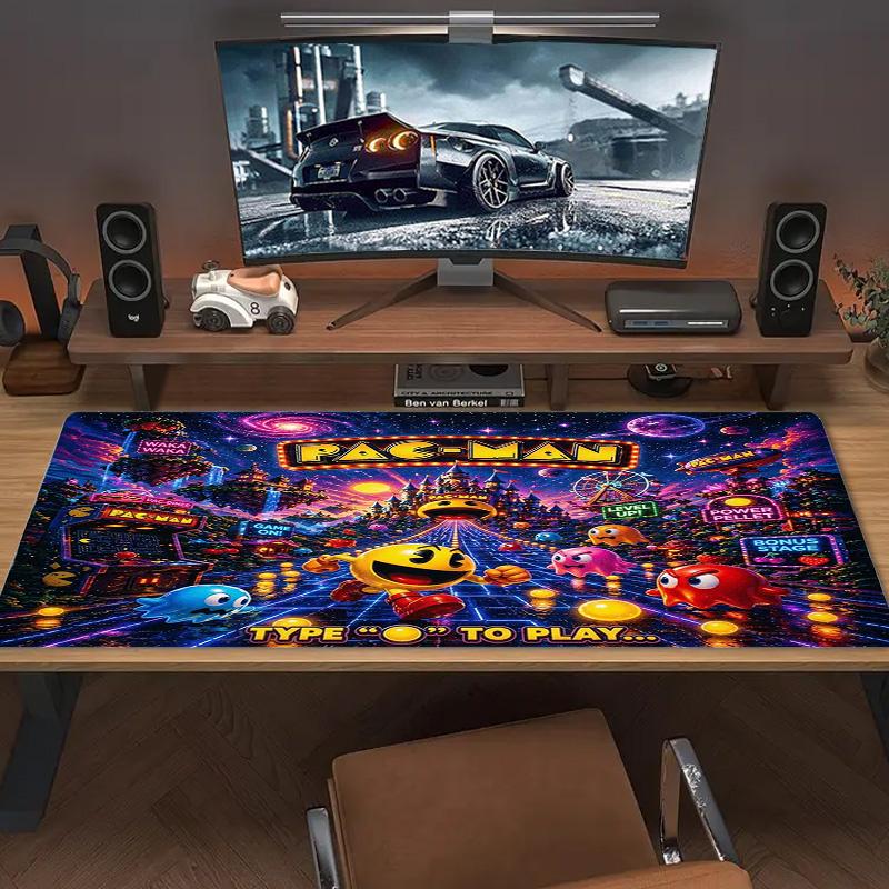 Pacman Color Mouse Pad Large Gaming Table Cushion Non-slip Laptop Tablet Big Mousepad XXL Mat Mini PC Playmat With Lock Edge