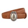 Slim Womens Leather Belt With Alloy Pin Buckle Minimalist Waist Cincher Casual Office Wear