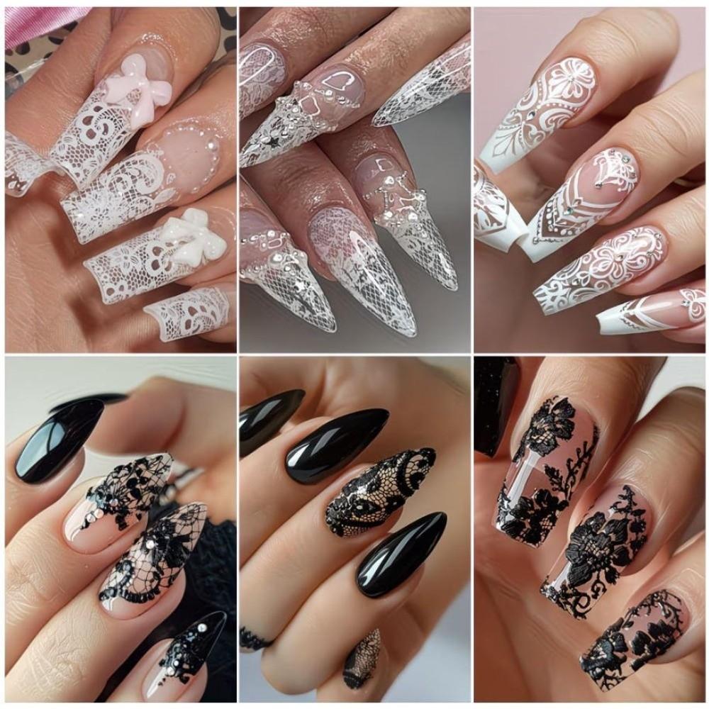 Laser Nail Foils Lace Design Nail Art Stickers Professional Nail Decorations  Manicure DIY