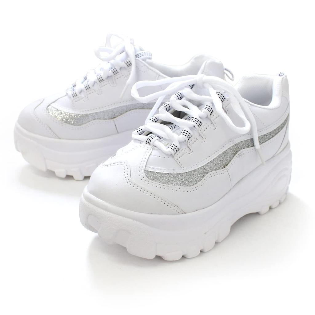 Thick Sole Thick Dance Beautiful No Less FT8046 [Amiami] Sneakers, Sneakers, Sole, Live, Black, White, Legs, Lightweight, Pain, Fatigue, (S (22.5cm),