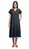 Moomaya Solid Short Sleeve Nightdress For Ladies Button Placket Nightwear