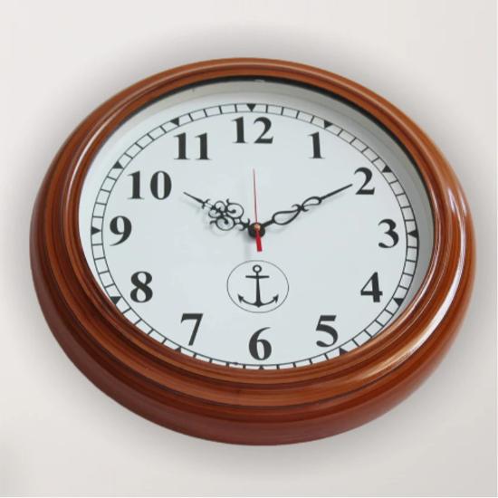 Antique Wooden Wall Clock 16 Inch - Vintage Nautical Style Decorative Timepiece for Classic Home & Office Décor