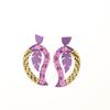 Boucles d'oreilles Acryliques Mode Feuille de Plante Violette Pour Femmes