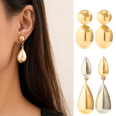 Hot-selling, Simple Water Drop Sweet and Cool Style Versatile Earrings, Temperament Geometric Smooth Surface Earrings