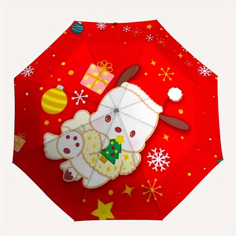 

1pc Christmas Sanrio Automatic Folding Umbrella, Portable Design with 8 Ribs, Casual Outdoor Accessory HolidayBirthday Gifts yy250814051