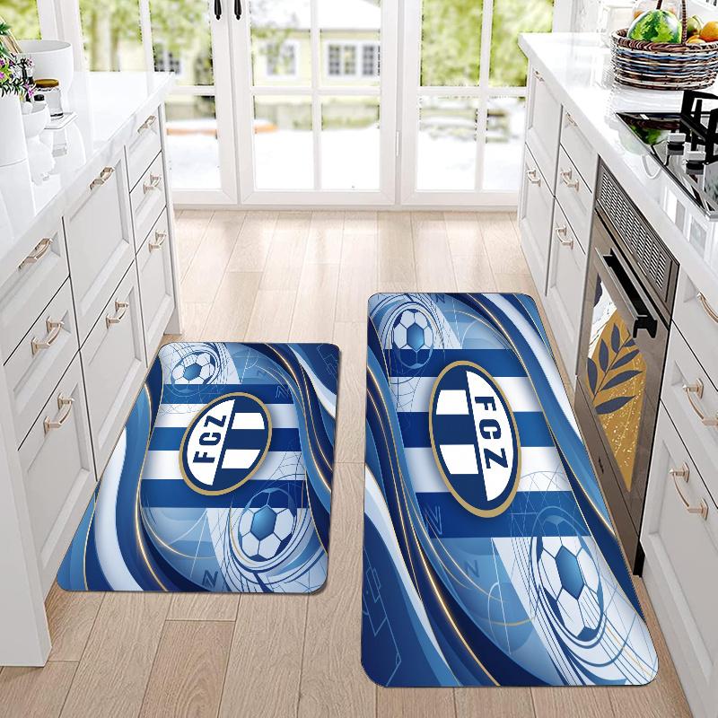 FC Zürich Flannel Area Rug Soft Kitchen Floor Mat Non Slip Carpet Room Decor