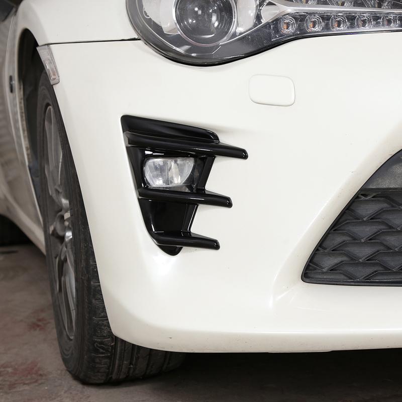 Für Toyota 86 GT86 2016-2020 Autoaufkleber Frontstoßstange Seitenbelüftung Spoiler Canard Abdeckungen Karbonfaser-Look Glänzendes Schwarz Zubehör